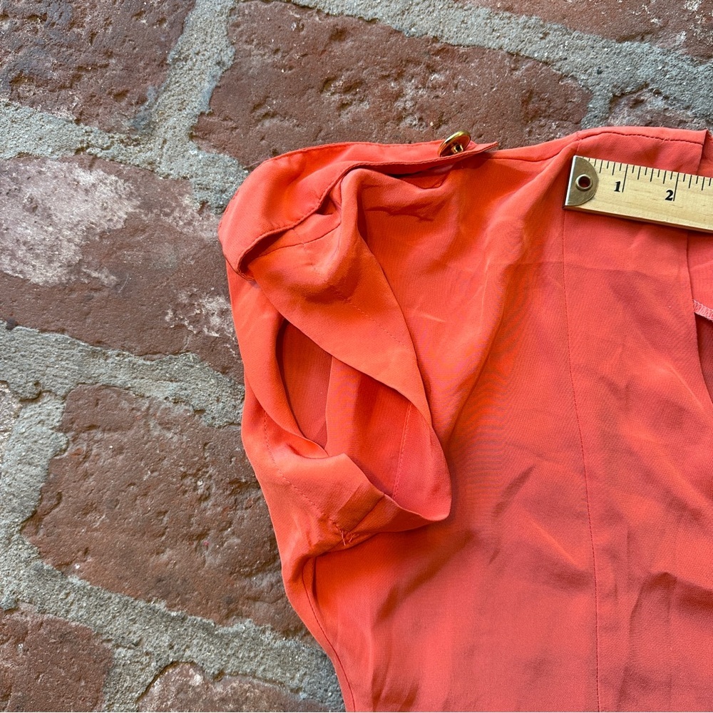 Bianca Coletti Size Small Orange Mini Dress Beach Cover Up Silk Tunic Resortwear - Picture 11 of 16